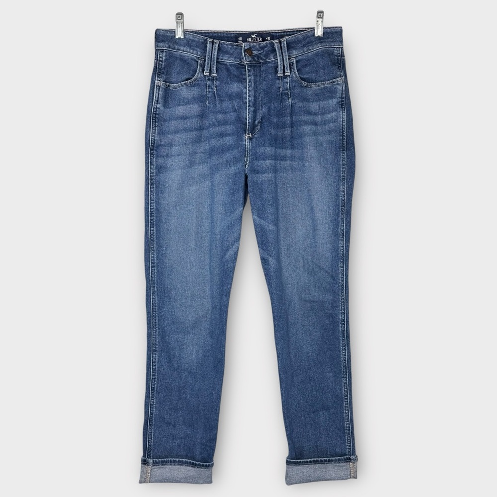 Hollister Women's Mid Blue Straight-Leg Jeans